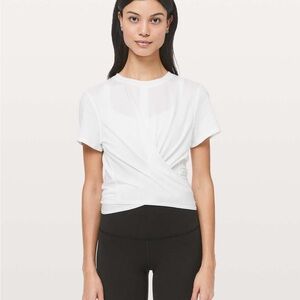Lululemon Time to Restore Short Sleeve Shirt – White, Size 8